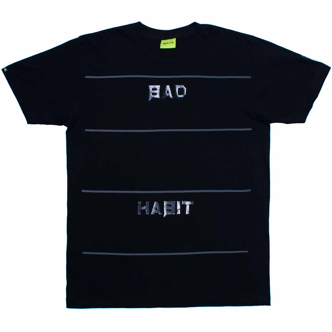 Bad Habit Glossy Relfective Stripes T-Shirt 