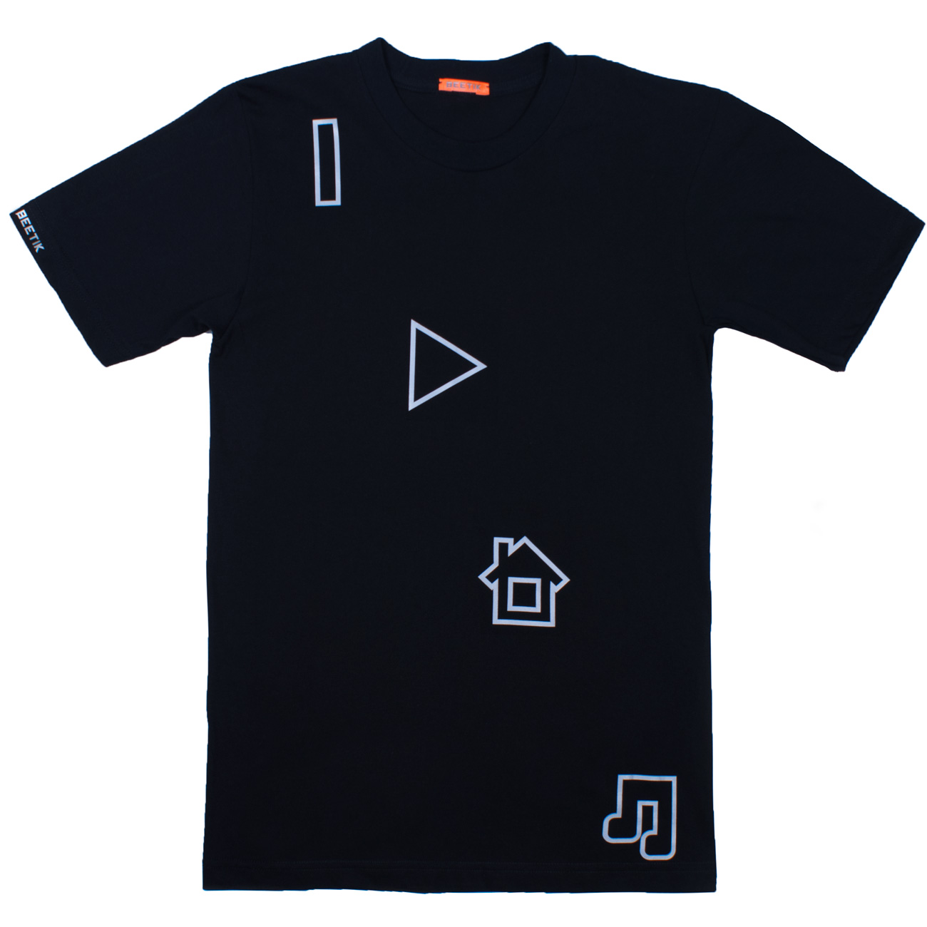 I Play House Music Black Tee Silver Reflective